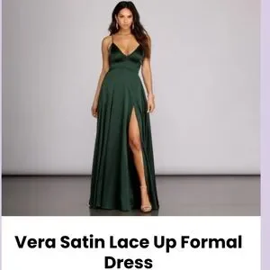 Windsor Dresses | Vera Satin Lace Up Formal Dress | Color: Green | Size: L | Cutecclabo's Closet Windsor Dresses | Vera Satin Lace Up Formal Dress | Color: Green | Size: L | Cutecclabo's Closet